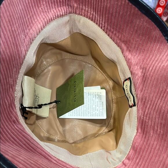 Gucci NWT Pink and Black Wide-Bucket Hat - Picture 5 of 5